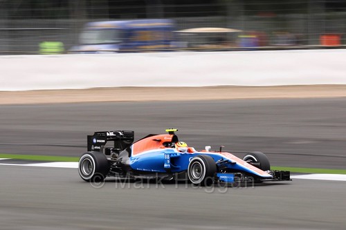 Rio Haryanto in his Manor in Free Practice 1 at the 2016 British Grand Prix