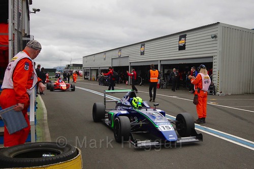 James Pull after British Formula Four race 2 during the BTCC Knockhill Weekend 2016