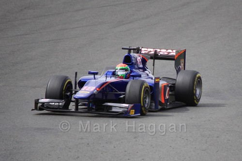Sergio Canamasas in his Carlin car in the GP2 Feature Race at the 2016 British Grand Prix