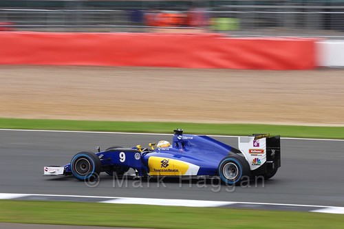 Marcus Ericsson in his Sauber in Free Practice 3 at the 2016 British Grand Prix