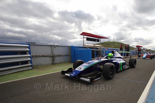 James Pull after the final British Formula Four race during the BTCC Knockhill Weekend 2016