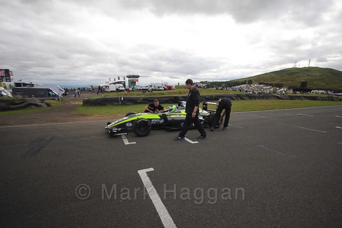 Zane Goddard on the grid ahead of British Formula Four race 3 during the BTCC Knockhill Weekend 2016